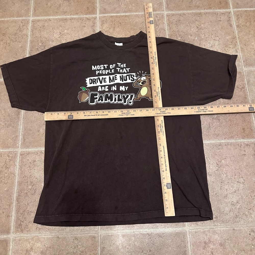 Alstyle Apparel Graphic Tee Mens 2XL Brown Good Drive Me Nuts Family Squirrel - Picture 5 of 6